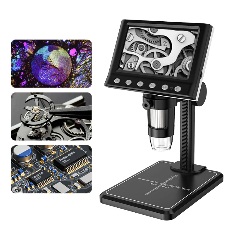 Microscopio Digital LCD de 4,3 pulgadas, microscopio de monedas 40-1000X para monedas de Error, lupa USB, Micro alcance con soporte alto, 8 LED para niños