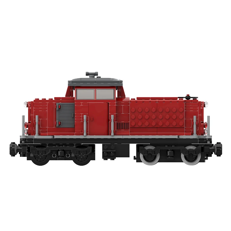 306 pièces de locomotive de fret rouge pour voiture, modèle de blocs de construction modulaires MOC, conception créative, jouet DIY pour garçons, cadeau de Noël