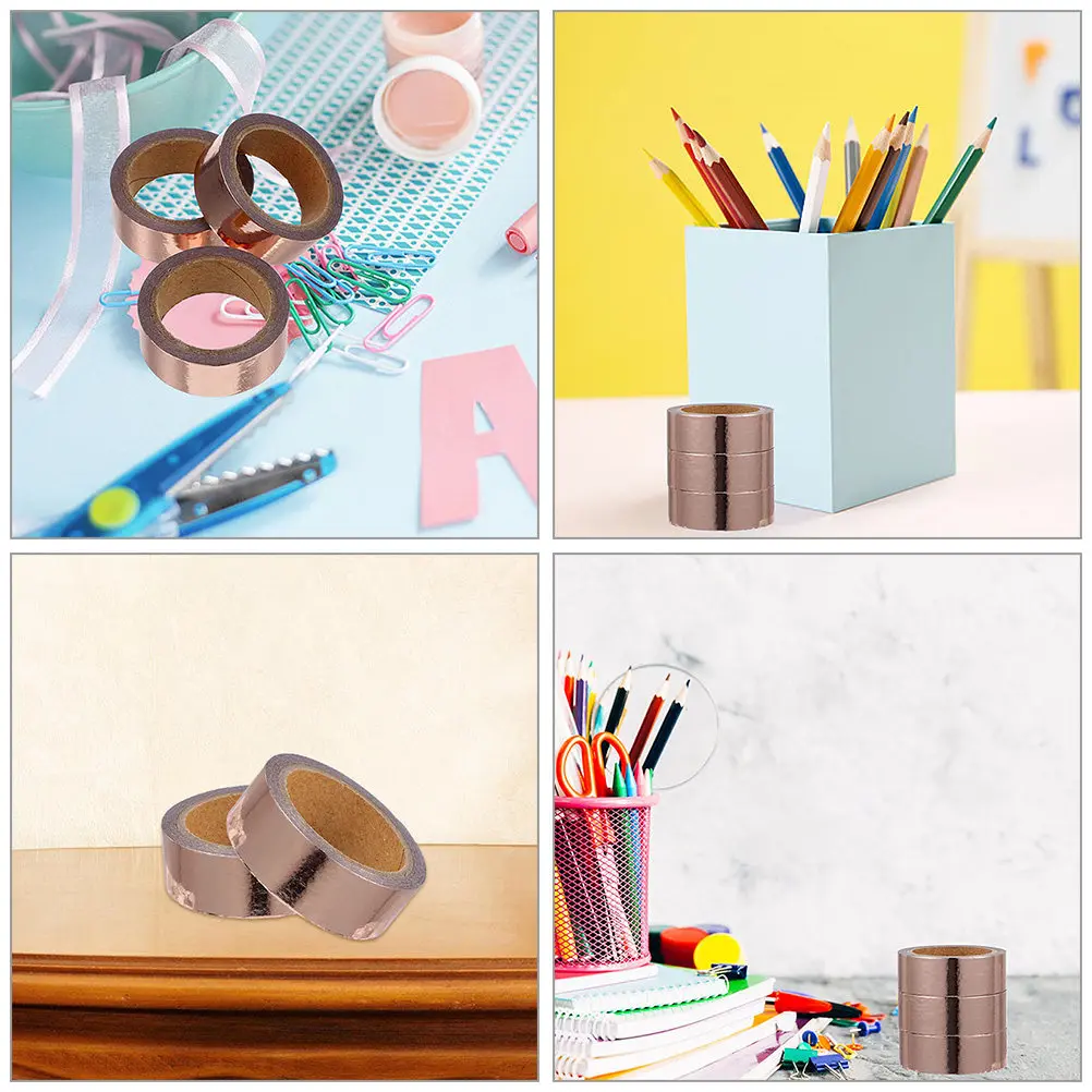 

3 рулона декоративной бумаги васи с металлическим дизайном для рукоделия, скрапбукинга, дневников, канцелярских принадлежностей, многофункциональные товары