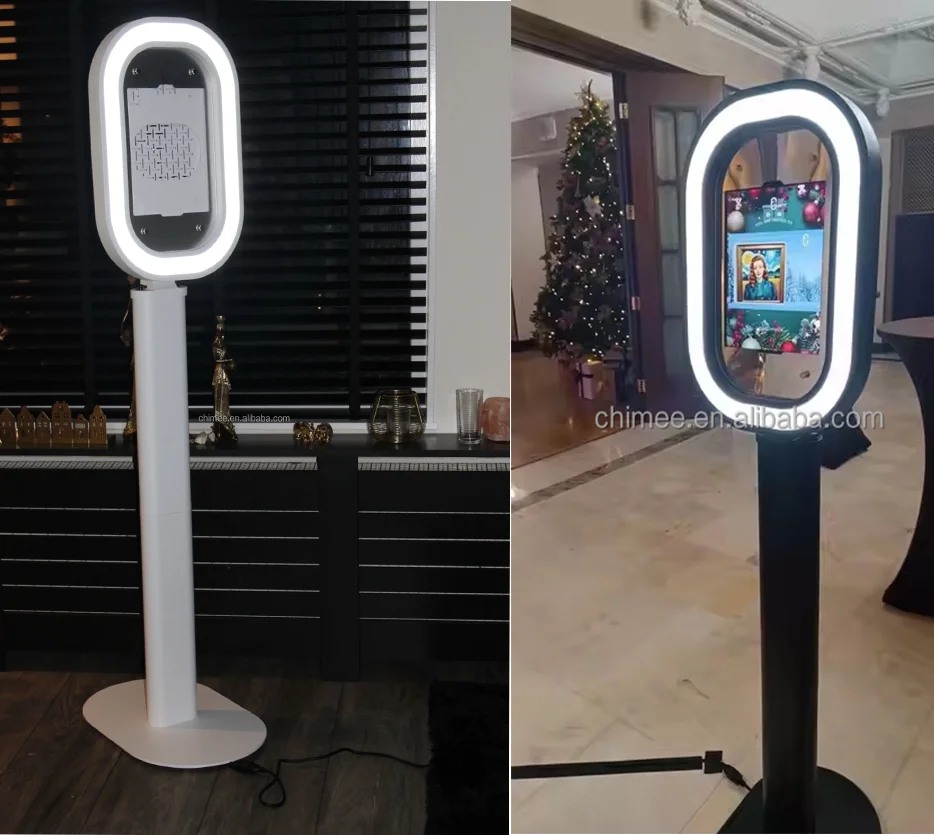 Top Rated Oval Aluminum Photo Booth Machine for iPad  with Flight Case for Wedding Party Rental