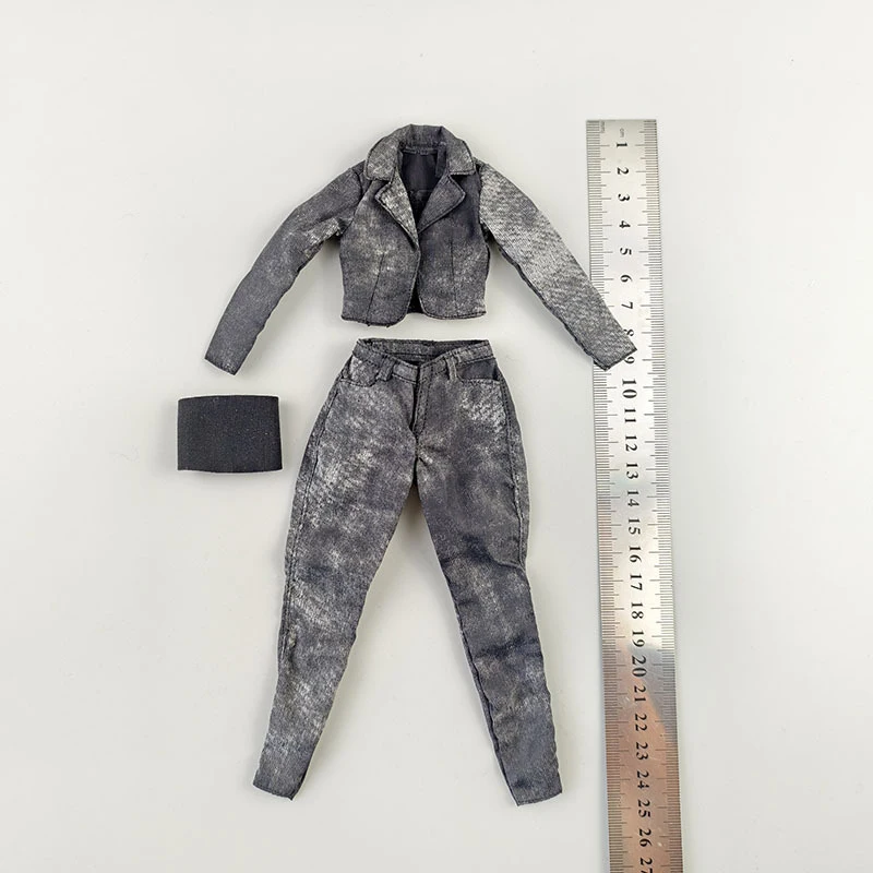 

Женское пальто в западном стиле в масштабе 1/6, комплект из брюк и нагрудников, модели для 12-дюймовых фигурок, аксессуары «сделай сам»