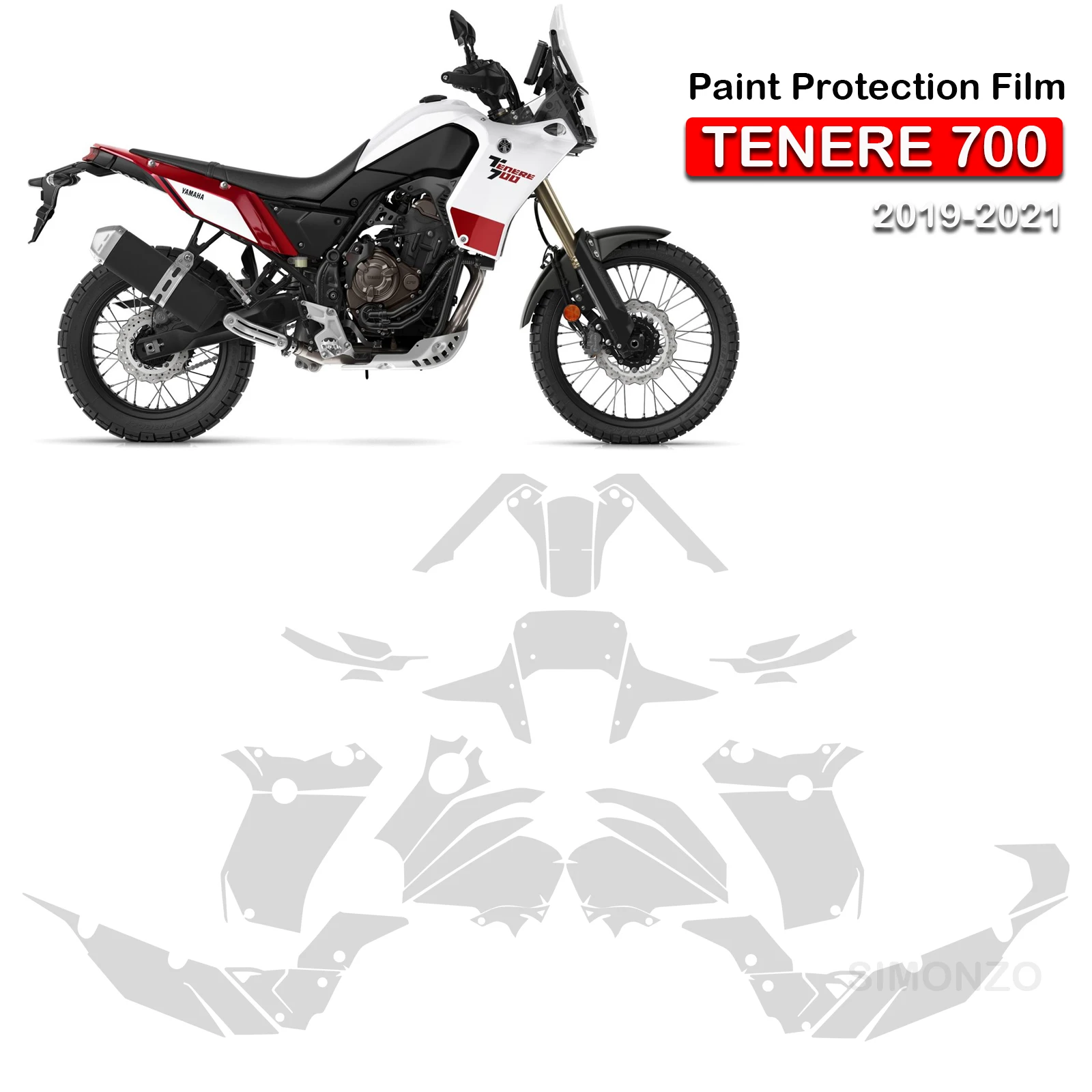 Tenere 700 Paint Protection Film For YAMAHA TENERE 700 PPF T7 Motorcycle Anti-scratch TPU T700 Accessories 2019-2021