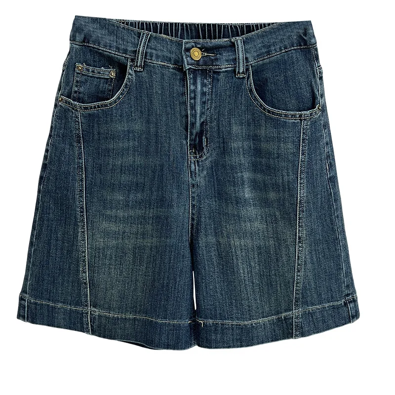 

Новые летние повседневные и простые джинсовые джинсы средней длины в стиле бойфренда, 100 кг, женские шорты больших размеров 8655