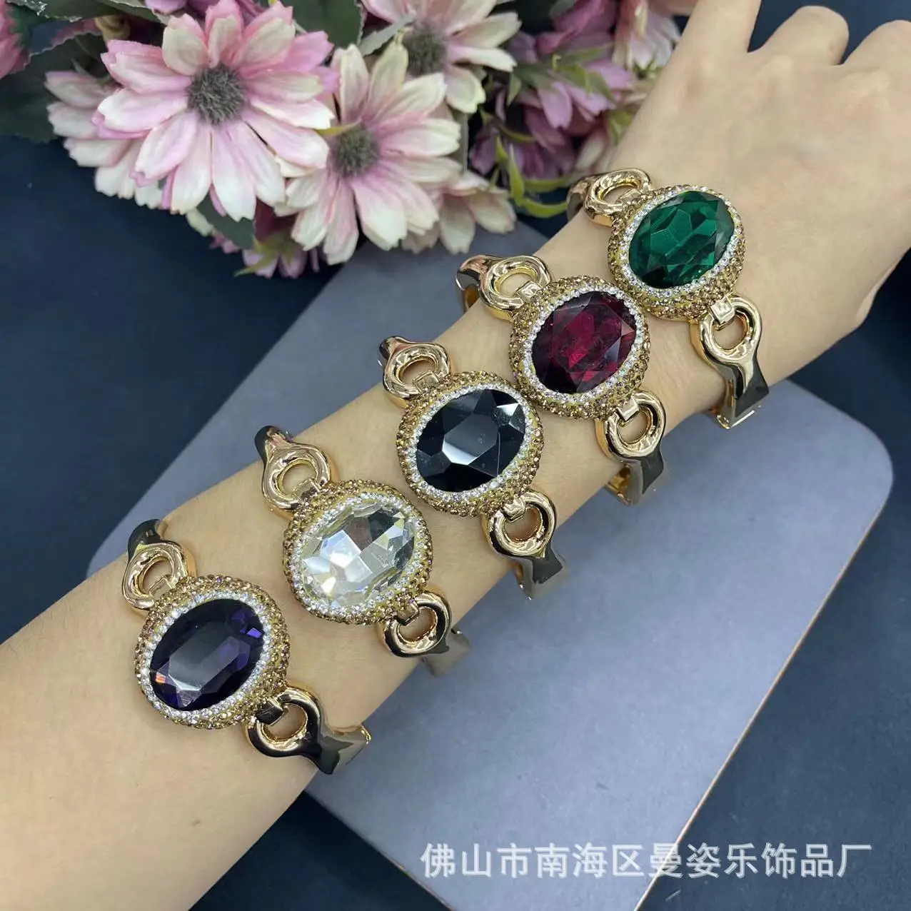 DIY accessories  crystal glass jewelry clay inlaid live bracelet foreign trade cross-border popular jewelry ins style d