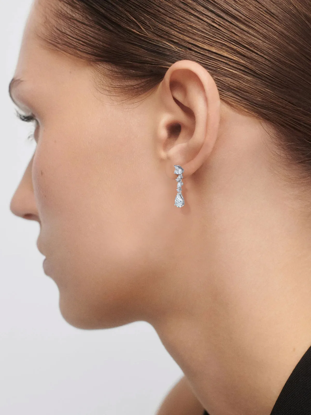 APIR Women's 925 Sterling Silver Moissanite Long Pendant Earrings Party Banquet Special Occasion Festive Gift Luxury Jewelry