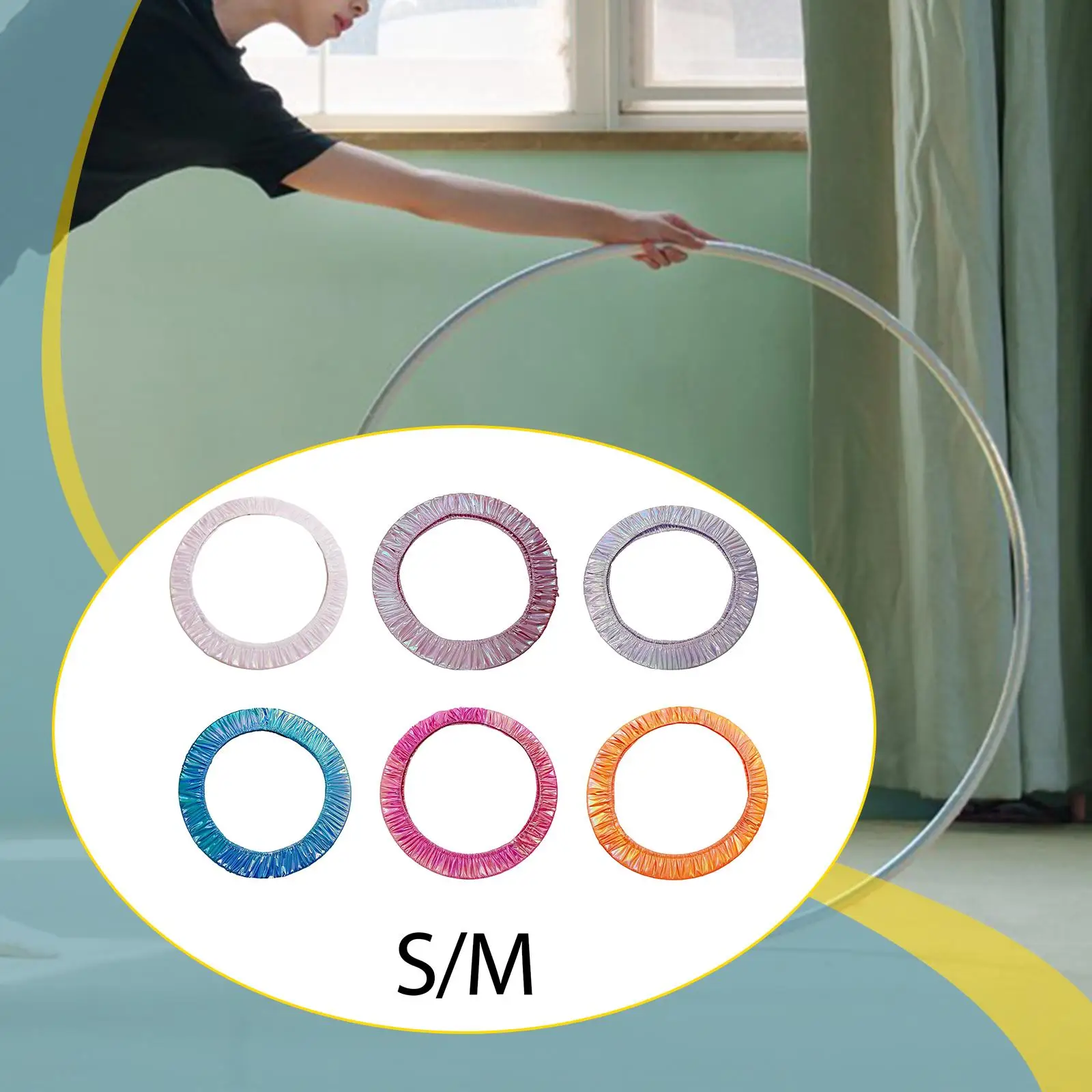 Protector de aro para gimnasia rítmica, cubierta elástica de nailon para aros artísticos, resistente a los arañazos, para el almacenamiento de equipos de calistenia y danza.