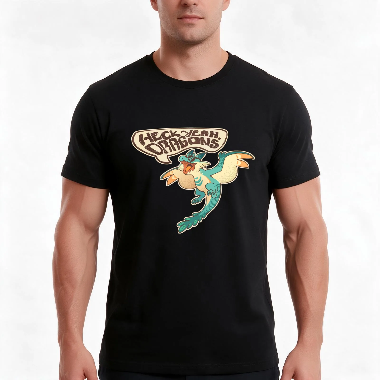 Heck yeah boy T-Shirt, Summer Casual Cotton Tee, Oversized Streetwear Tops, Vintage Graphic Print, Loose Fit Short Sleeve