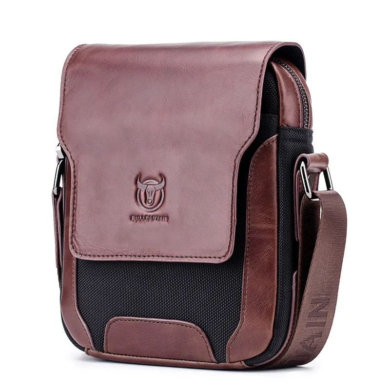 Imagem -06 - Bullcaptain-bolsa Mensageiro de Couro Genuíno para Homens Bolsas de Ombro Masculina Bolsa Crossbody Casual Bolsa de Negócios Marca Famosa 2023