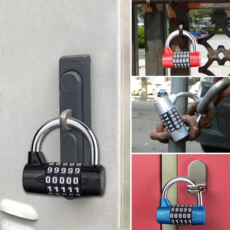 New Travel Password Lock Combination Padlock Zinc Alloy Lock Security Safely Code Changeable 5 Dial Digit Number Combination