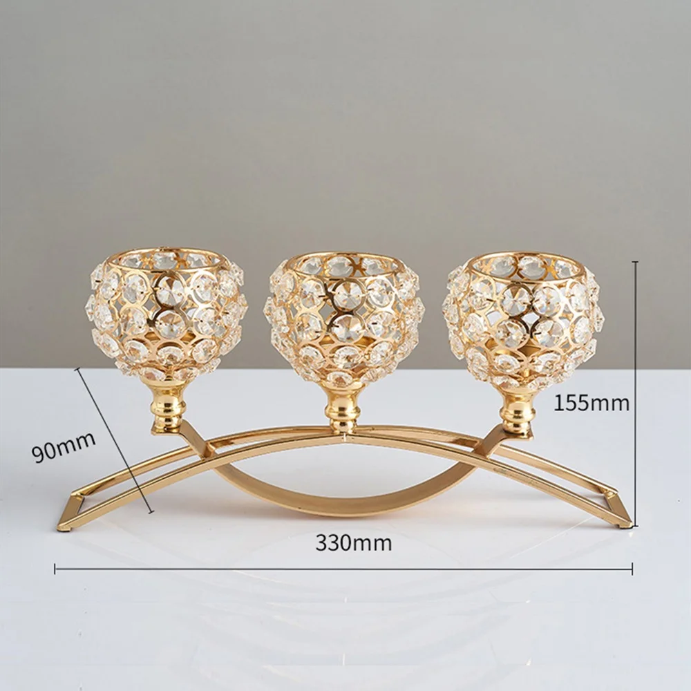 Metal Candle Holders Candlestick Crystal Coffee Dining Table Centerpieces Stand Candlesticks Wedding Christmas Home Decoration