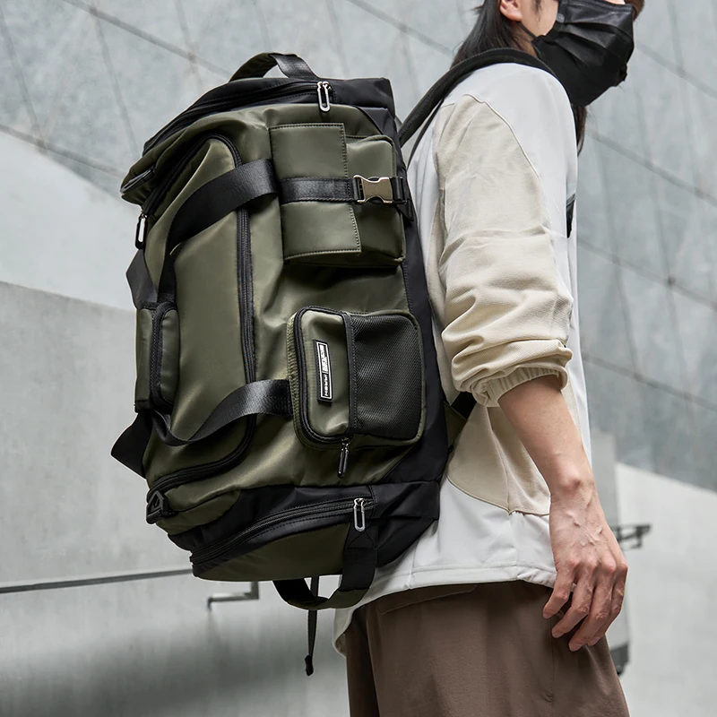 MOYYI Large Gym Backpack Travel Duffel Bag Fitness Training Handbag Waterproof Yoga Bags Wet Dry Separation Swimming Pack Men