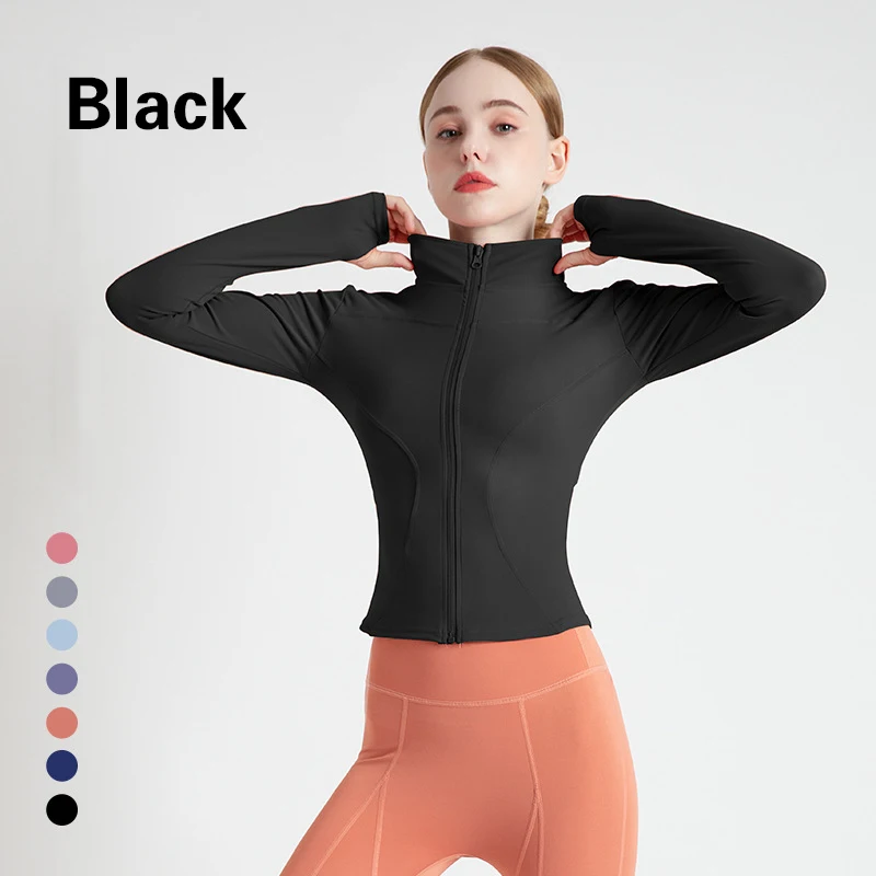 Nuove donne Quick Dry Activewear Stand Collar Slim Fit Gym Wear manica lunga traspirante Yoga Top tuta da corsa professionale