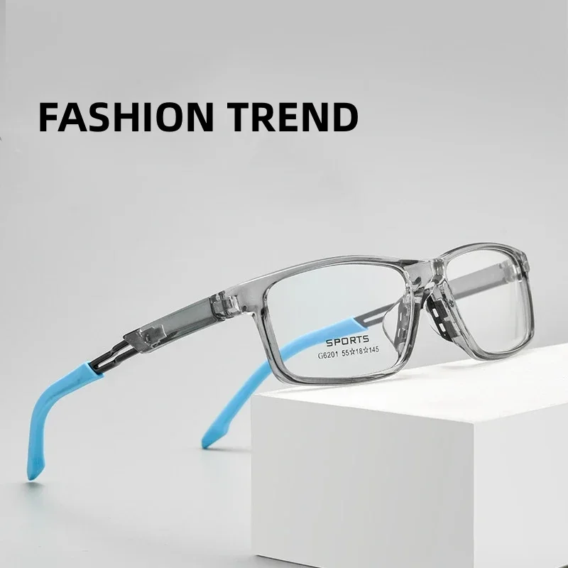 2024 New Fashion Eyewear Retro Square TR Basketball Sports Eyeglasses Myopia Optical Prescription Glasses Frame for Men 안경