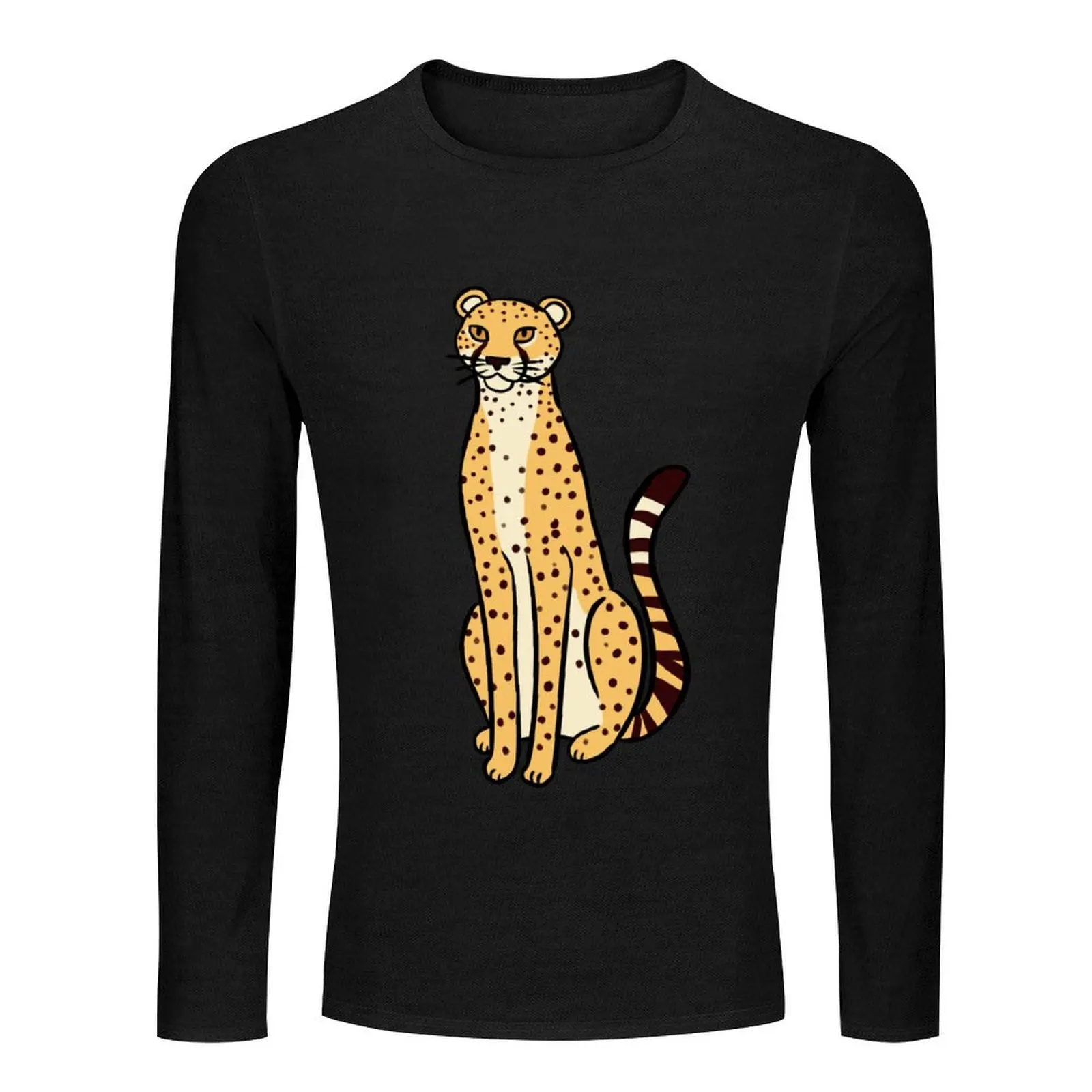 Cute cheetah illustration Long T-Shirt plus size t shirts plus size tops boys white t shirts t shirts for men