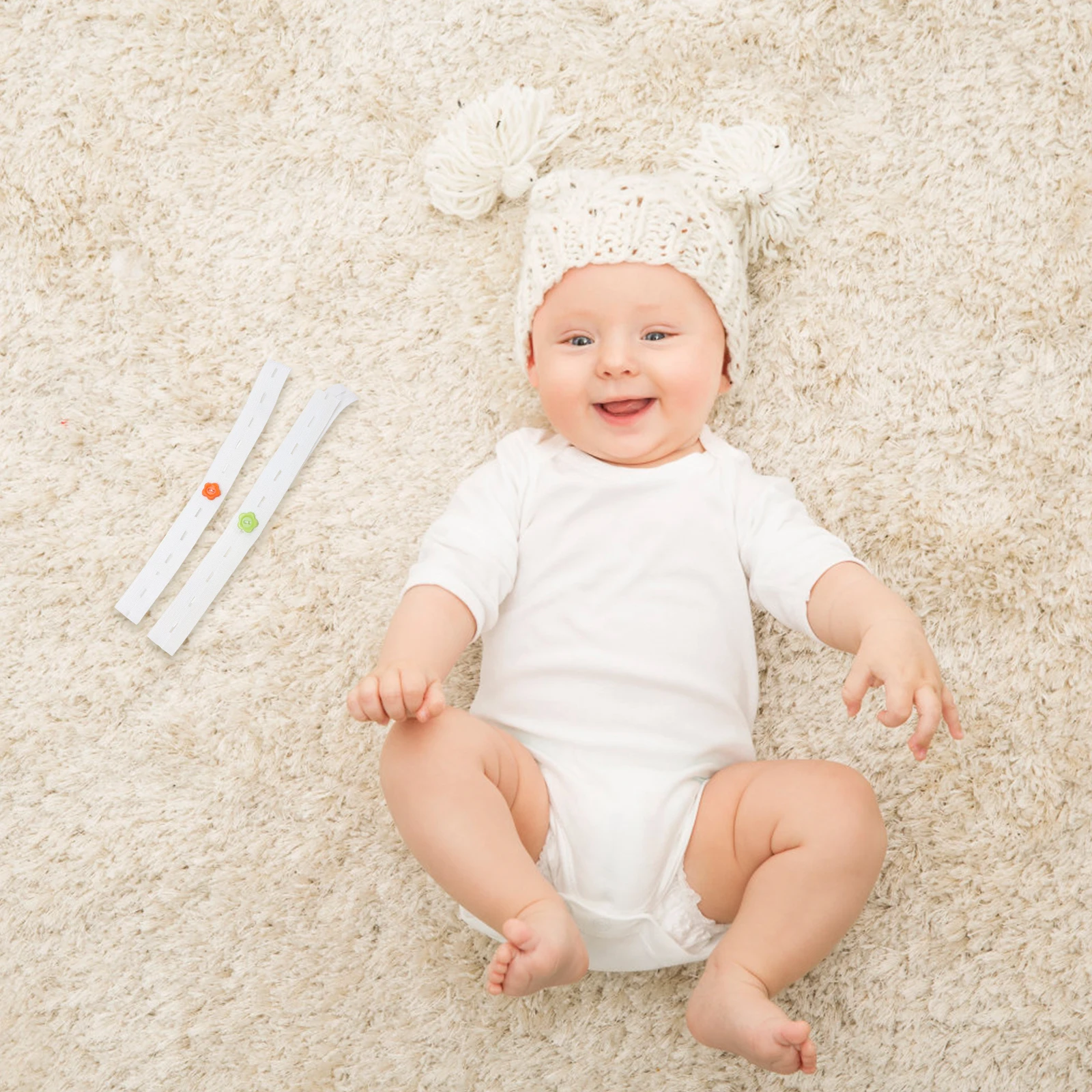 

40pcs Infant Toddler Diaper Fixed Buckle Belt Fastening Safety Elastic Baby Diaper Belt Fixing Straps Comfortable Abdomen Wear