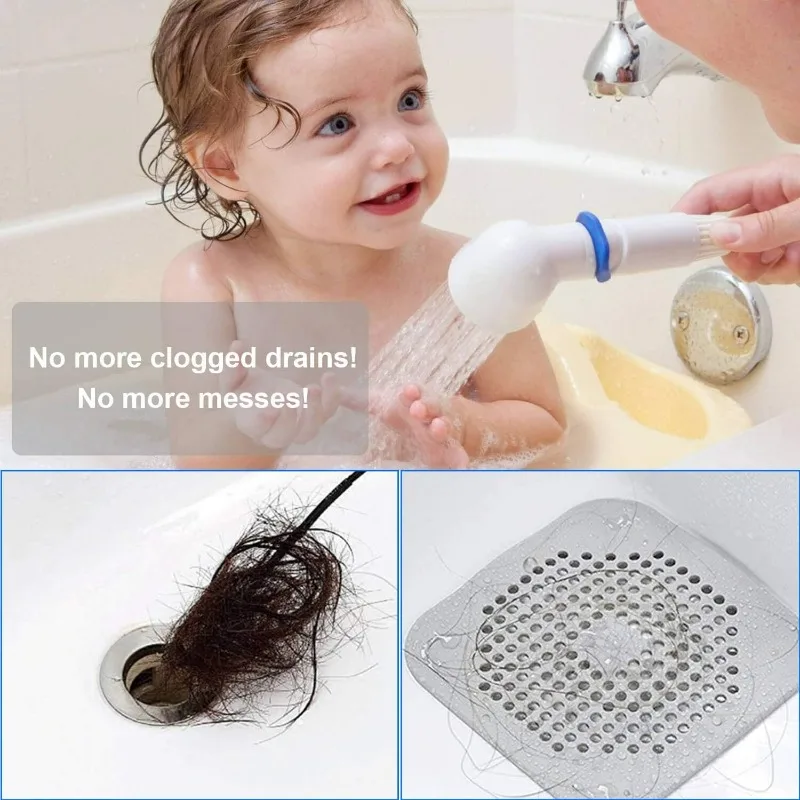 Drain Cover Shower Drain Hair Catcher Flat Silicone Plug Bathroom Kitchen Square Filter Shower Drain Protection Sink Strainer