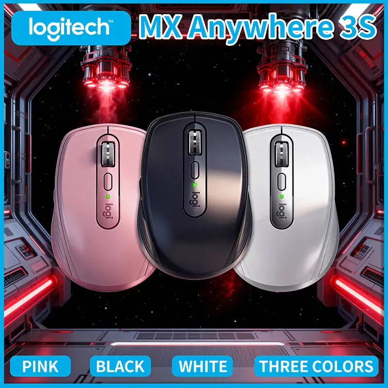 

Original Logitech MX Anywhere 3S Wireless Mouse, 8K DPI Darkfield Sensor, Quiet Magnetic Buttons