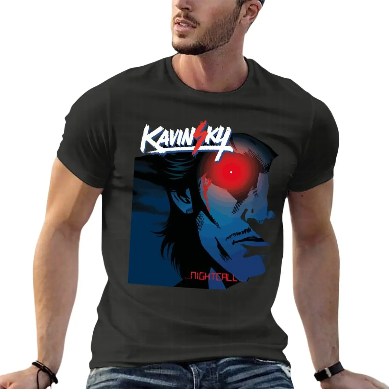 

Kavinsky Daft Punk Oversize Tshirt Printed Mens Clothing Short Sve Streetwear Large Size Tops Tee