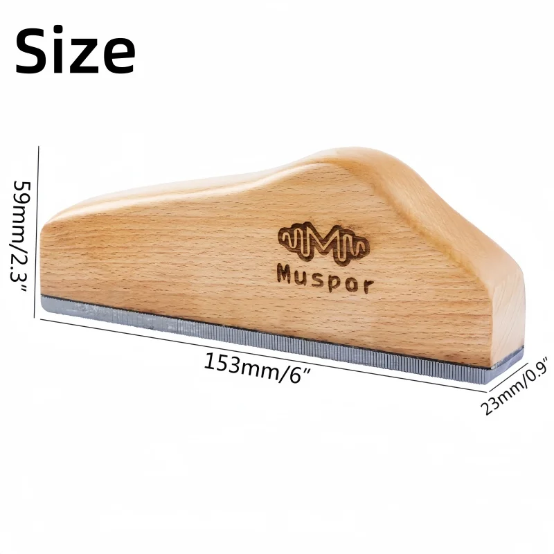 Muspor 6-Inch Fret Leveling File with Hardwood Handle Single-Cut Teeth for Smooth And Fast Guitar Fret Dressing And Repair Tool