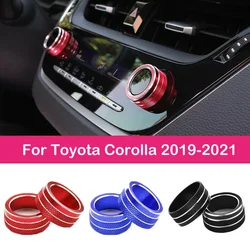 2 szt. OsÅona przycisku pokrÄtÅo sterujÄ
ce samochodu AC do Toyota Corolla 2019 2020 2021 akcesoria samochodowe z pierÅcieniem AC pokrÄtÅo sterujÄ
ce