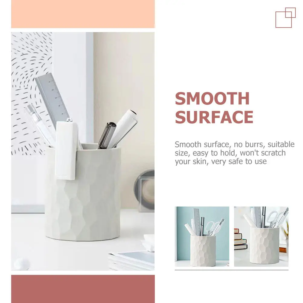 Large Capacity Silicone Pen Holder White Multi Function Stationery Organizer Pen Storage Box for Office Home Brush Holder