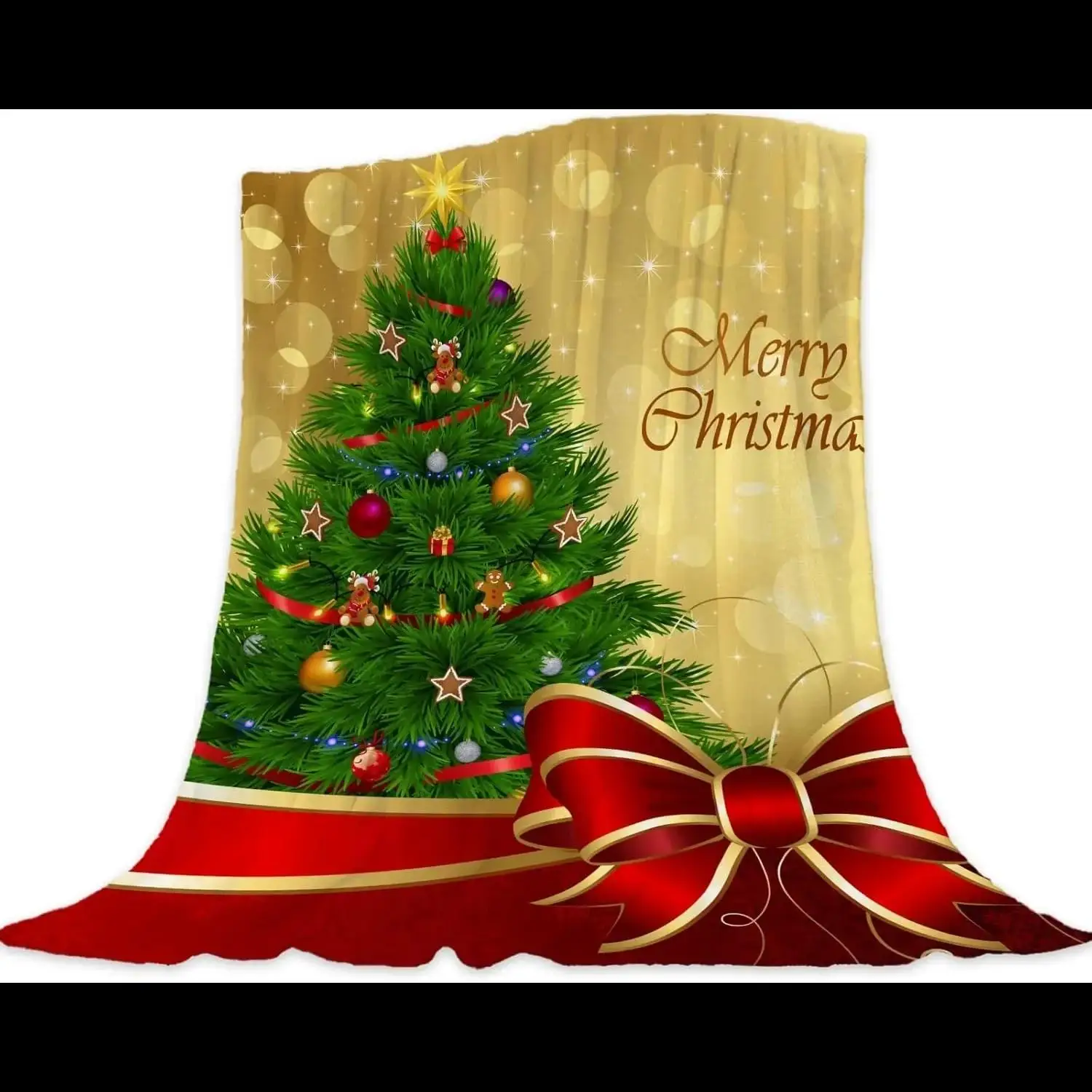 

Плед из фланели с рисунком рождественской елки, мягкий, легкий, пушистый, плюшевый, декоративный, для праздников, идеальный подарок