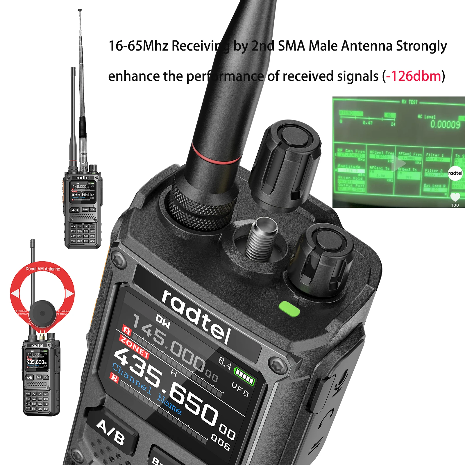 Talkie-Walkie Radtel RT-900 8W Multi-Bande Bluetooth - VHF/UHF Aviation Marine 256 Canaux