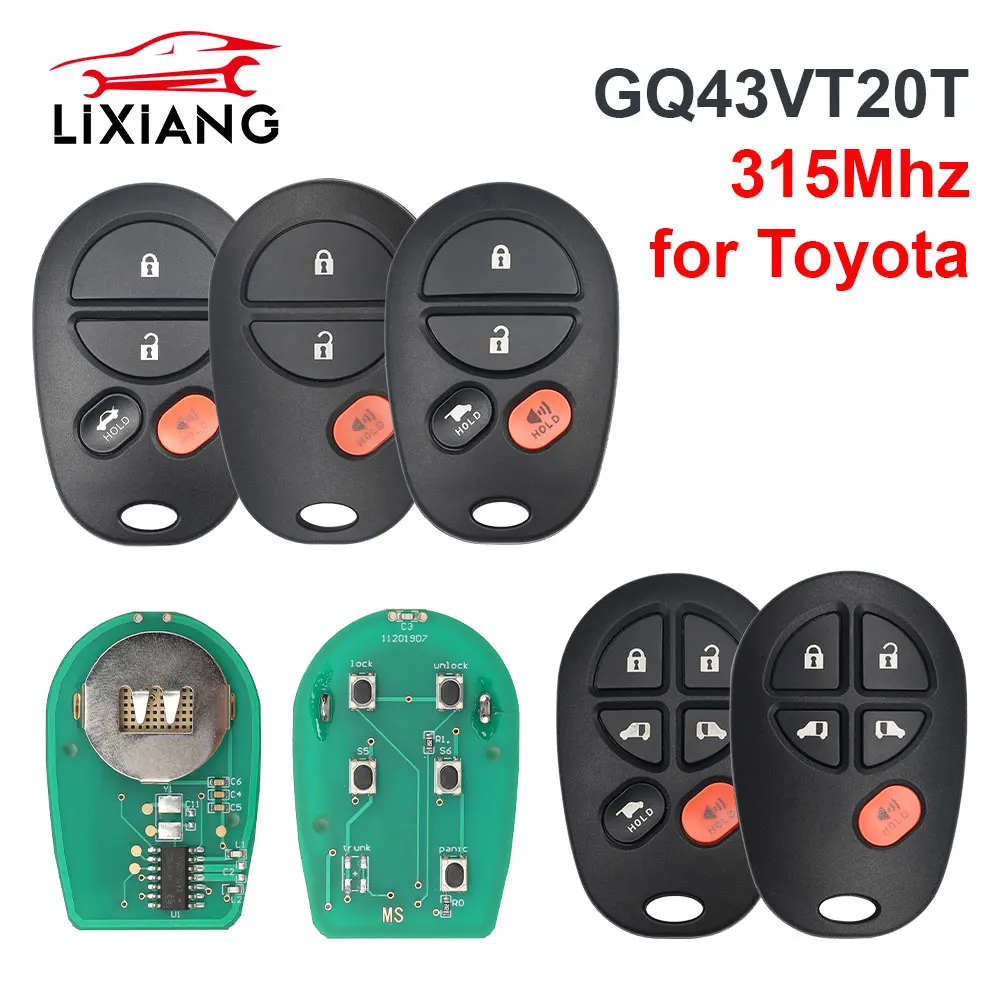 

LIXIANG GQ43VT20T 315 МГц 3/4/5/6B дистанционный автомобильный брелок для Toyota Sienna Tundra Sequoia Tacoma Camry Highlander Aurion 2004-2018