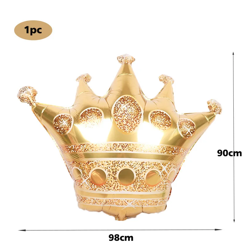 Large small size Golden Birthday Crown Aluminum Film Balloon Birthday Party Decoration Decorative Scene Balloon