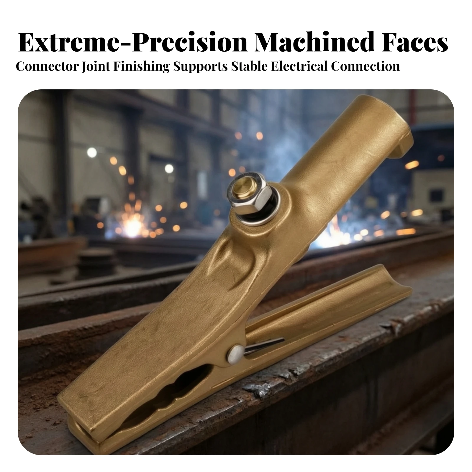 Fusing Grounding Clip Copper A-Type Grounding Clamp Fusing Ground Clip Electroplated Spring-Loaded for Welders