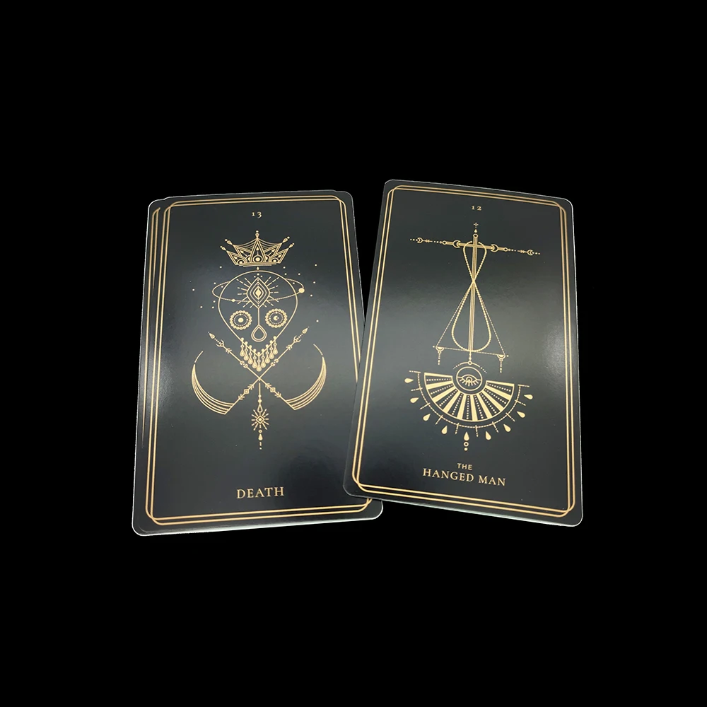 12CM×7CM Black .Soul Cards Divination Tarot  with Guide Book,  78 Cards for Beginners and Experts