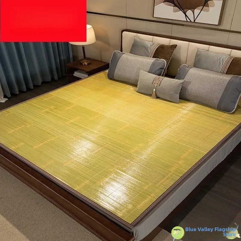 حصيرة تبريد صيفية من الخيزران الخالص 5 م × 2 م 8 م × 2 م حجم مزدوج للاستخدام المنزلي 4 متر قابلة للطي ملحقات الفراش الصينية الحديثة