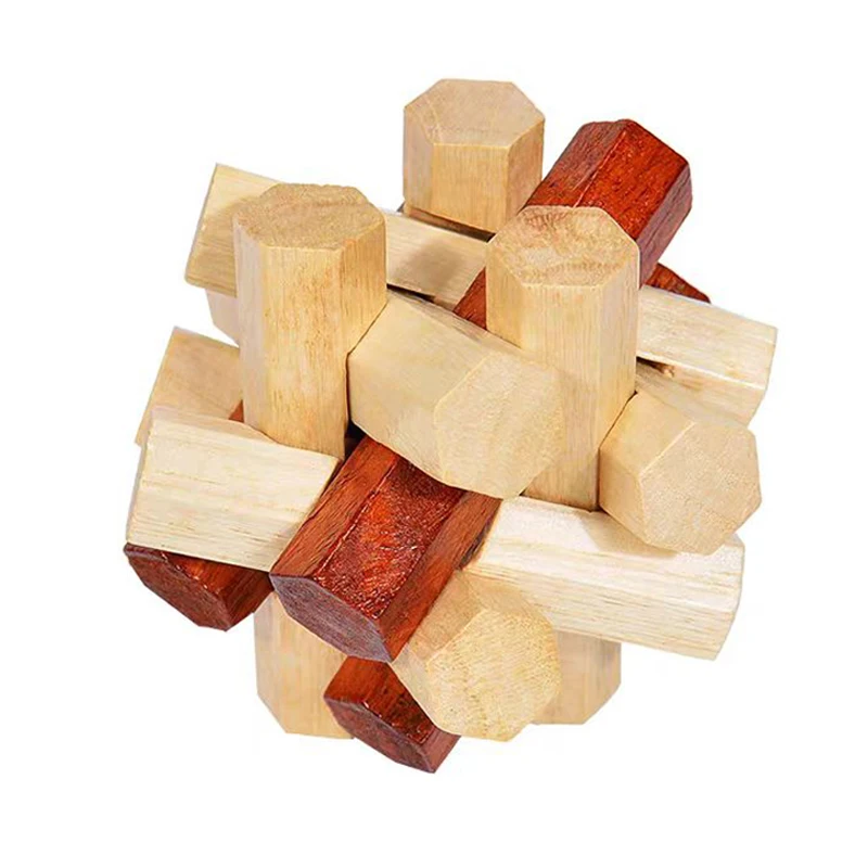 Puzzle di rompicapo difficile con nodo in legno per adulti e bambini Sblocca giocattoli ad incastro Sfida IQ Regali educativi