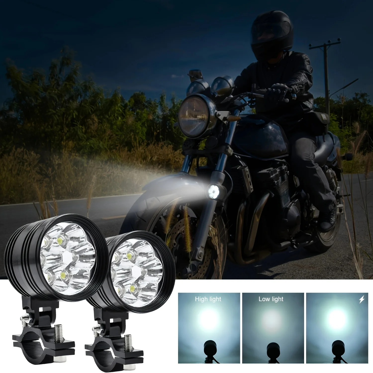 

2pcs LED Lights,60W 6000K Auxiliary Off Road Light Pod LED Lights for Motorcycle Truck SUV UTV ATV Tractor Car