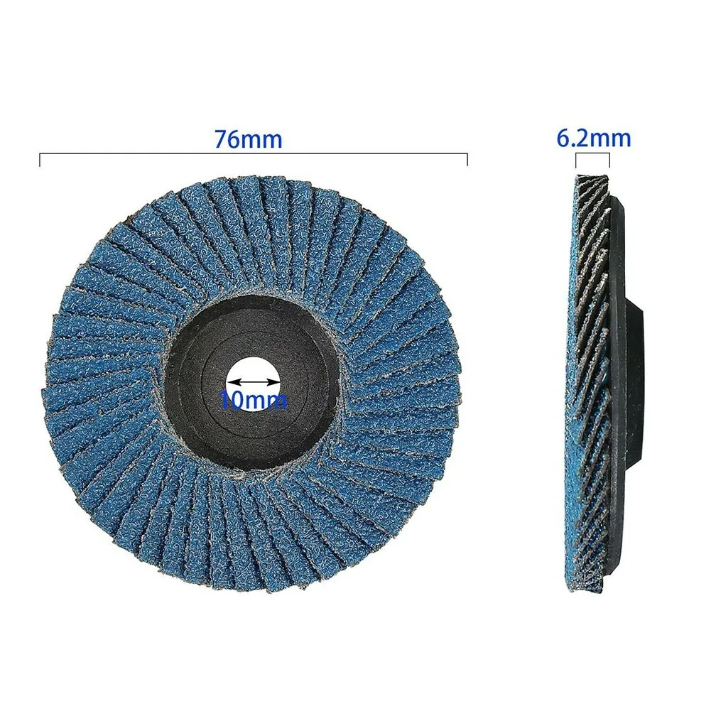 8Pcs 3 Inch 40/60/80/120 Grit Flat Flap Discs 75mm Sanding Grinding Wheels Wood Cutting Metal Grind For Angle Grinder