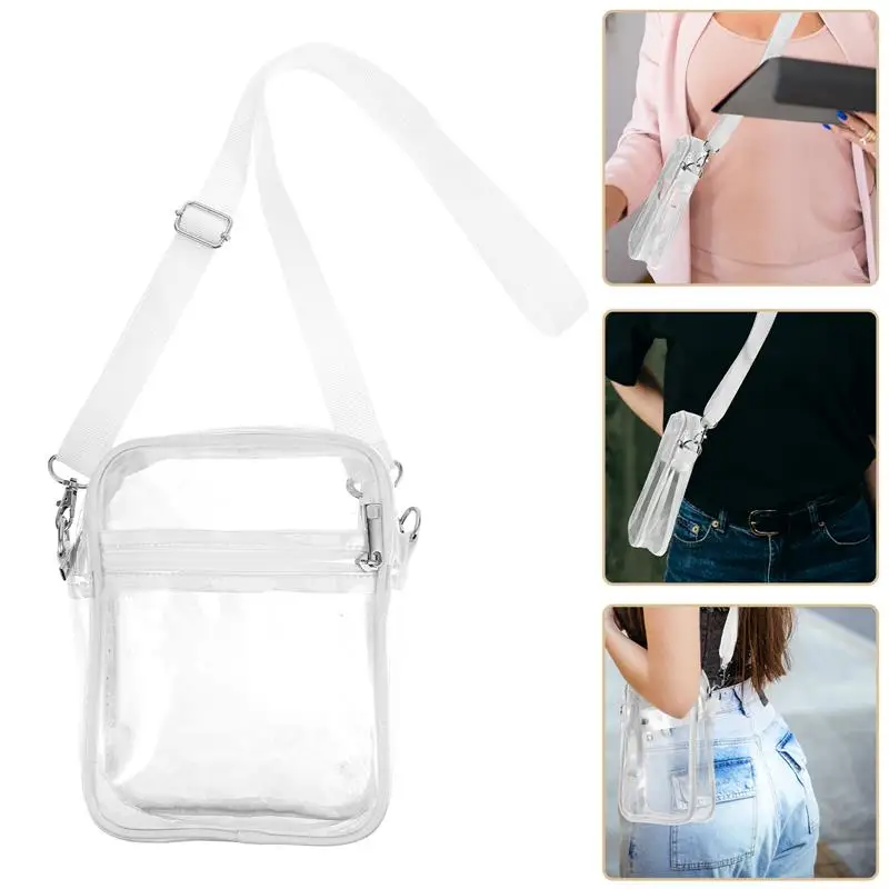 Clear Crossbody Bag for Women Transparent Small Purse Stadium Approved Clear Shoulder Bag for Concerts and Sporting Events