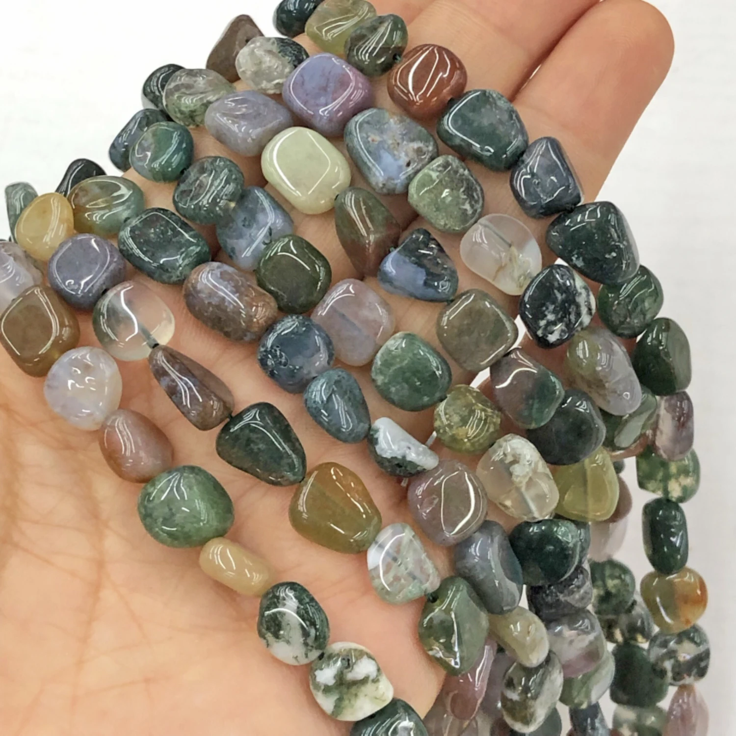 7-10mm Natural Irregular Indian Agates Stone Loose Spacer Beads For Jewelry Making DIY Bracelet Accessories Earrings