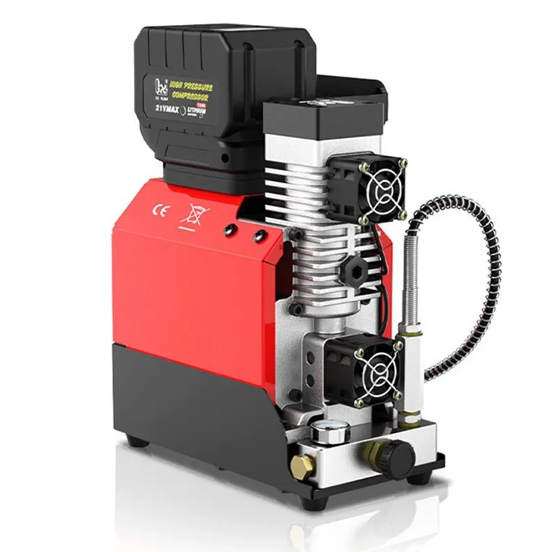 300W Air Compressor, 12V Portable High-Pressure Pump, 310 Bar, Suitable for Scuba Diving Tanks, Car-Mounted Pump