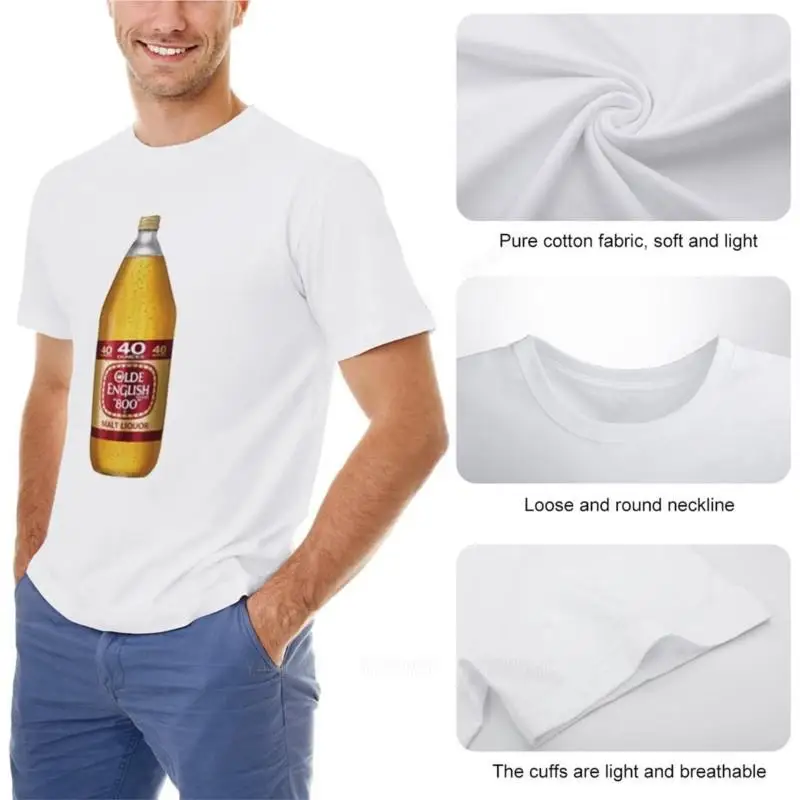 40 Olde English Malt Liquor T Shirt T-Shirt cute clothes t-shirts man blank t shirts graphic t shirts Short sleeve tee men