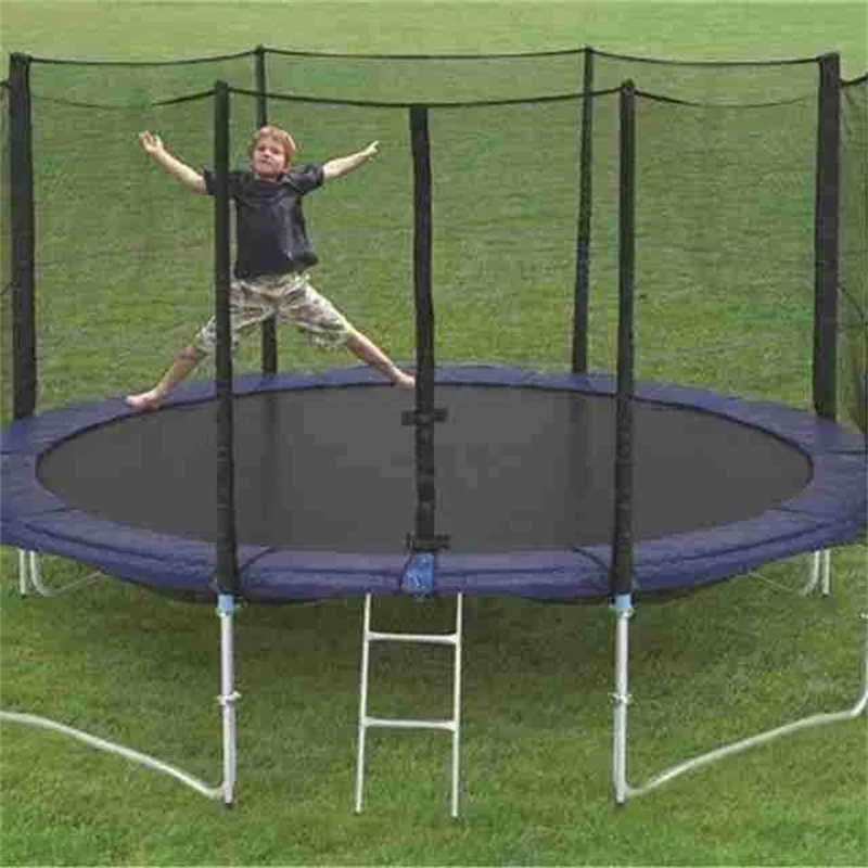 

14 Feet Practical Trampoline With Safe Protective Net Jump Safe Bundle Spring Safety With Ladder Load Weight 280kg High Quality