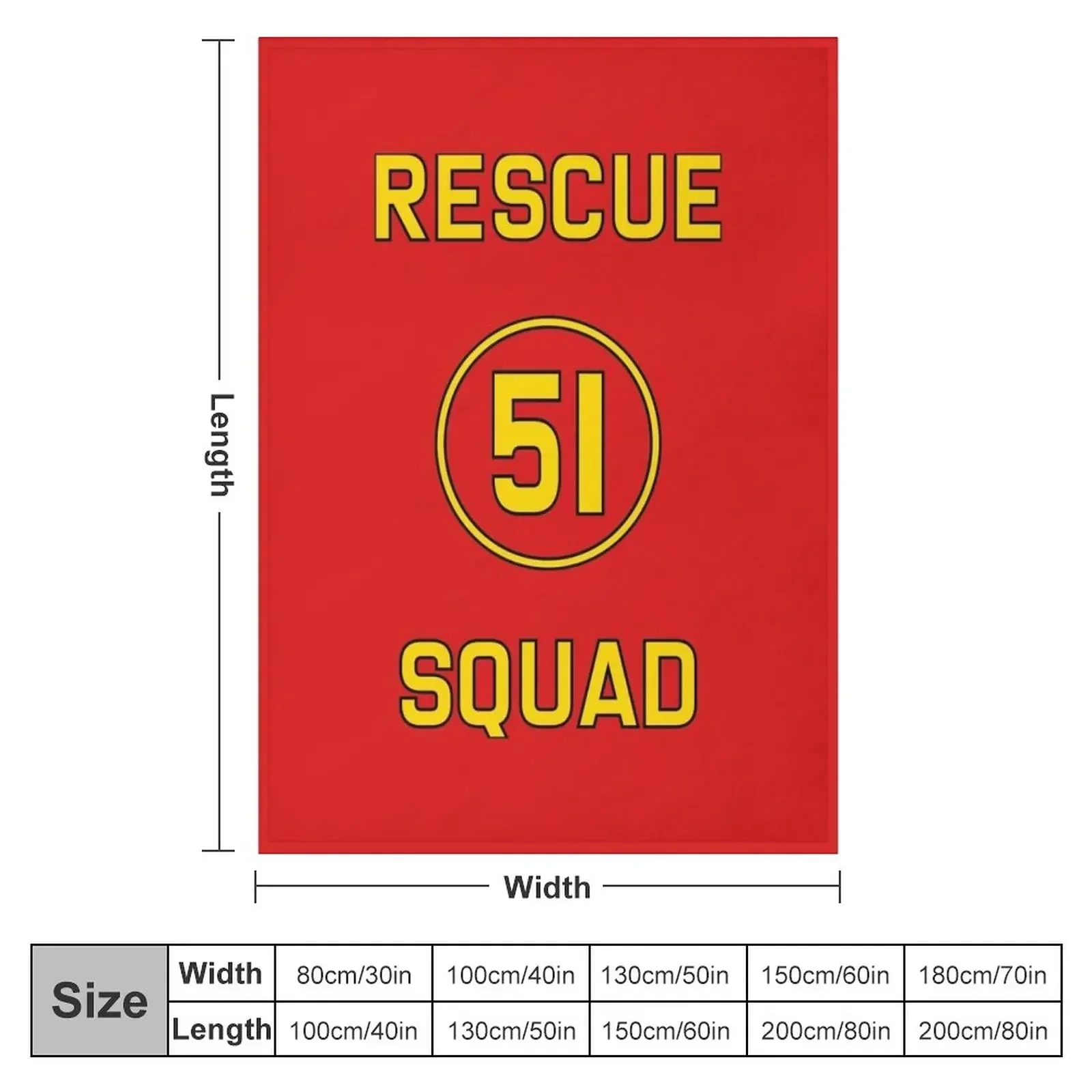 Emergency Squad 51 Rear of Truck Reproduction Logo Throw Blanket Sofa for sofa Blankets