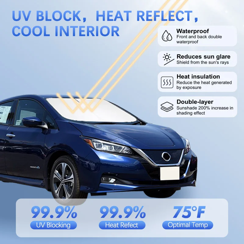 

Car Windshield Sun Shade For Nissan Leaf TIIDA Sunny Sunshade Sun Visor Protector Blocks UV Rays Summer Car Accessories