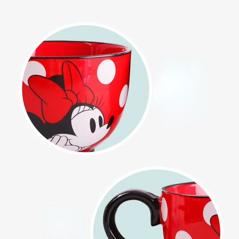 450ML Disney Mickey Mouse Mug Anime Milk Cereal Water Cup Ceramic Cup Cartoon Cute Children\'s Large Capacity Coffee Tea Mug