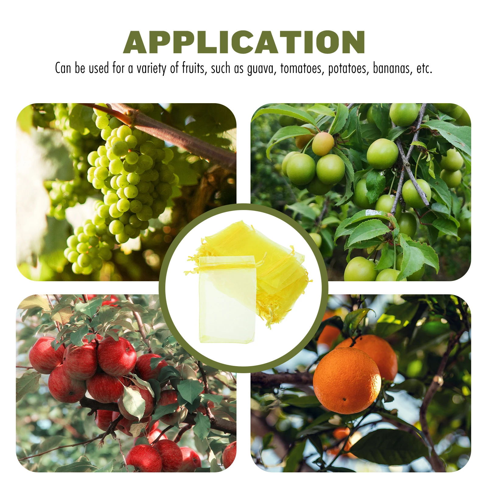 

100 Pcs Birdproof Mesh Bag Garden Net Bags Fruit Netting Multifunction for Fruits Organza Covers Light-transmitting Drawstring