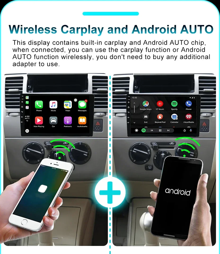 7/9/10/13 Zoll Universal Wireless Carplay Android Auto Stereo 2 Din Autoradio Android GPS Navigation Autoradio Multimedia-Player Bildschirm Bluetooth WIFI 4G LTE AHD Rückfahrkamera – Detail 8