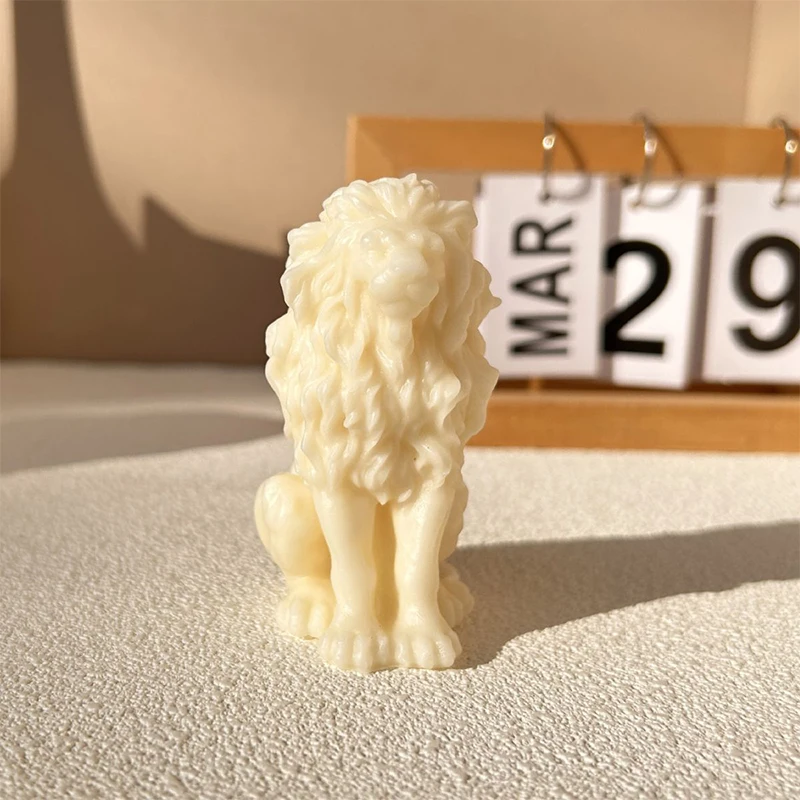 

3D Sitting and Standing Lion Silicone Mold for Candle Making DIY Handmade Aroma Plaster Decoration