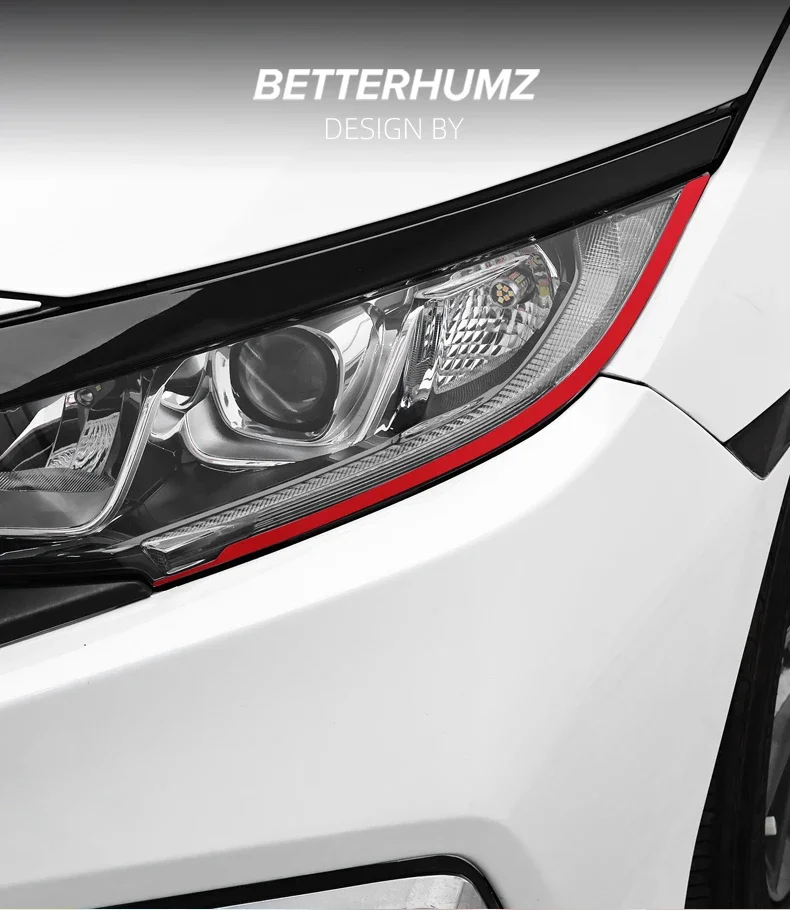 Scheinwerfer-Augenbrauen-Sportstreifen Farbwechselfolie für Honda Civic 10. Generation 2016-2020 2021 zum Schutz der Karosserie und als Dekorationszubehör – Detail 1