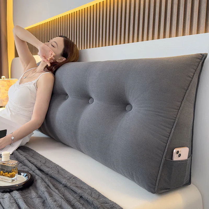 Bed Backrest Triangle Large Wedge Pillow Headboard Soft Cushion Home Lumbar Cushion Pillow Pad Comfortable Bedroom Universal