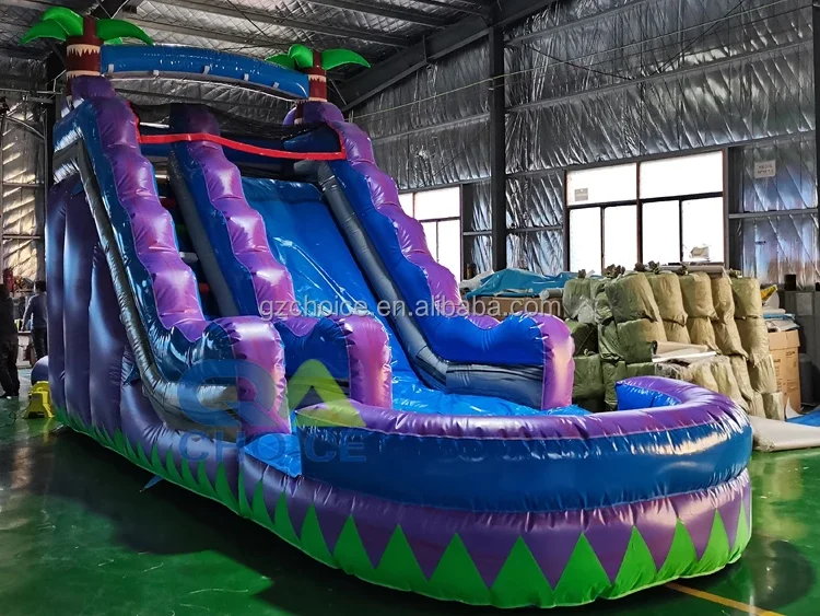 Outdoor backyard inflatable water slide amusement park children commercial inflatable waterslide with pool