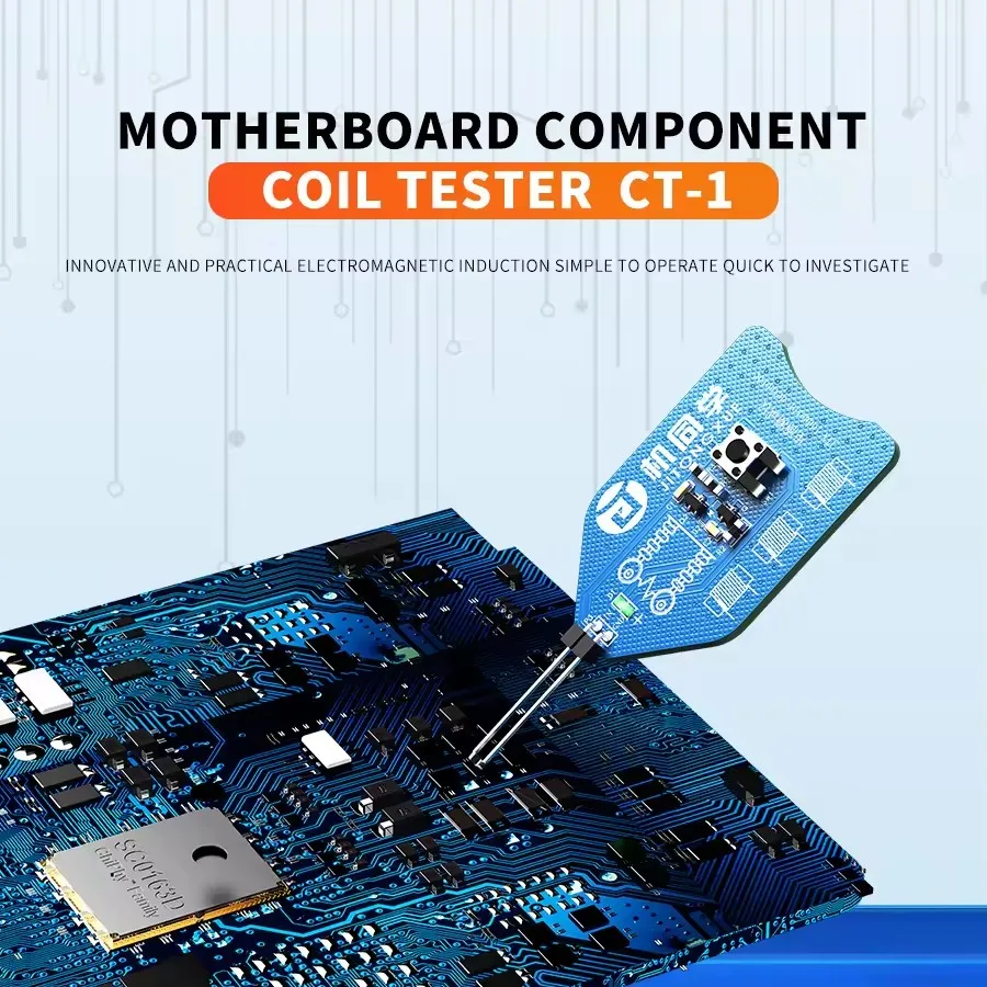 JTX CT-1 MOBO Coil Tester Inductor Detector Tool for PC Repair-Quick Fault Check MoBo Coil Tester with Electromagnetic Induction